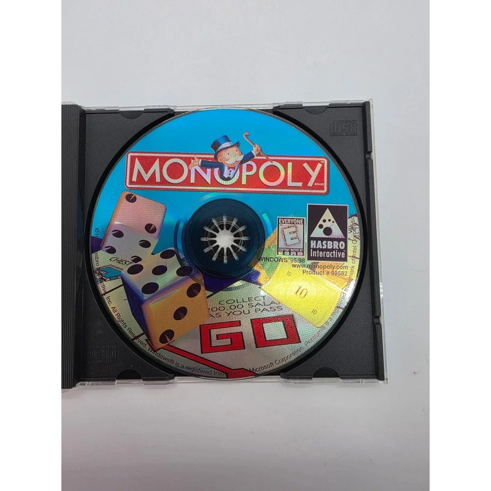 Monopoly PC CD-ROM 1999 Hasbro Interactive Windows 95 98 Vintage Video Game